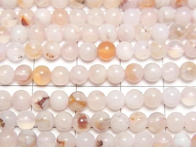 Cherry Blossom Agate Round 4mm 1strand beads (approx. 15 inches/38 cm)