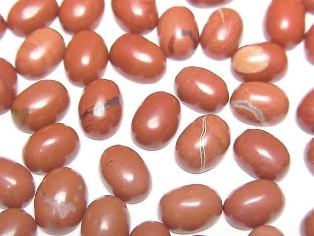 Red Jasper Oval Cabochon 8x6mm 5pcs