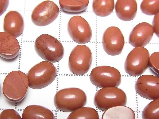 Red Jasper Oval Cabochon 8x6mm 5pcs