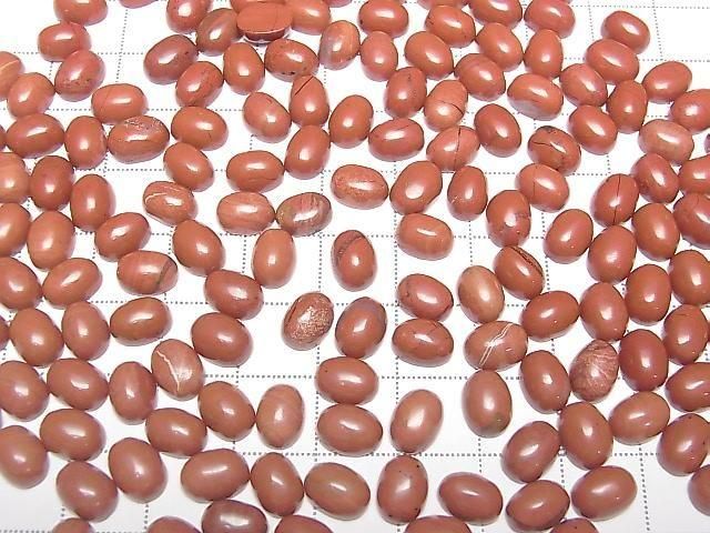 Red Jasper Oval Cabochon 8x6mm 5pcs