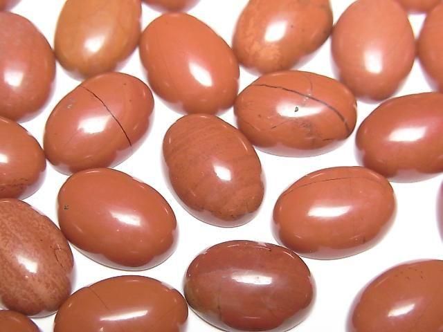 Red Jasper Oval Cabochon 14x10mm 3pcs