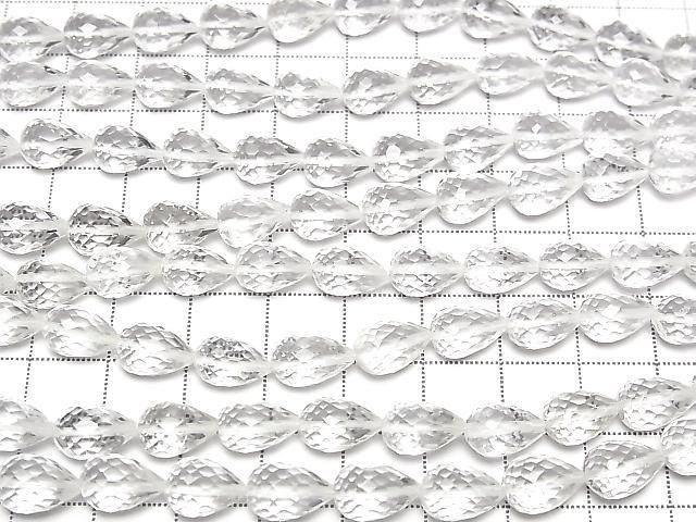 High Quality Crystal AAA Vertical Hole Faceted Drop Beads 10x7x7mm half or 1strand beads (approx. 7inch/18cm)