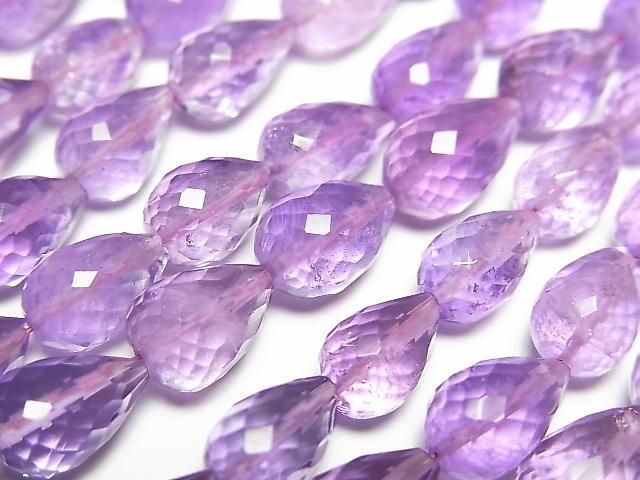 High Quality Amethyst AA++ Vertical Hole Faceted Drop 10x7x7mm half or 1strand beads (aprx.7inch/18cm)