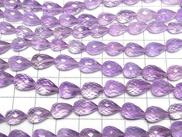 High Quality Amethyst AA++ Vertical Hole Faceted Drop 10x7x7mm half or 1strand beads (aprx.7inch/18cm)