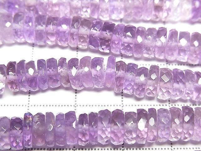 High Quality Amethyst AA++ Faceted Button Rondelle 7x7x2.5mm Color Gradation half or 1strand beads (aprx.7inch/18cm)