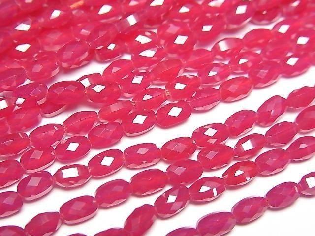 Synthetic Ruby AAA Faceted Rice 5x3x3mm half or 1strand beads (aprx.15inch/36cm)High Quality!