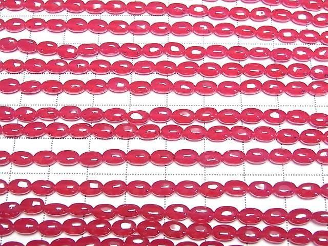 Synthetic Ruby AAA Rice 6x4x3mm half or 1strand beads (aprx.15inch/36cm)