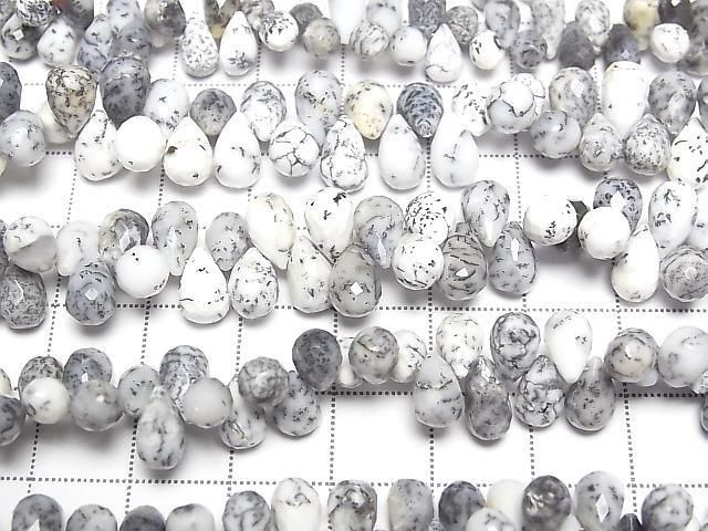 Dendrite Opal Drop Faceted Briolette half or 1strand beads (aprx.7inch/17cm)