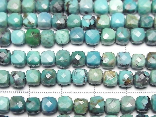 Turquoise AA++ Cube Shape 5x5x5mm half or 1strand beads (aprx.15inch/37cm)High Quality!