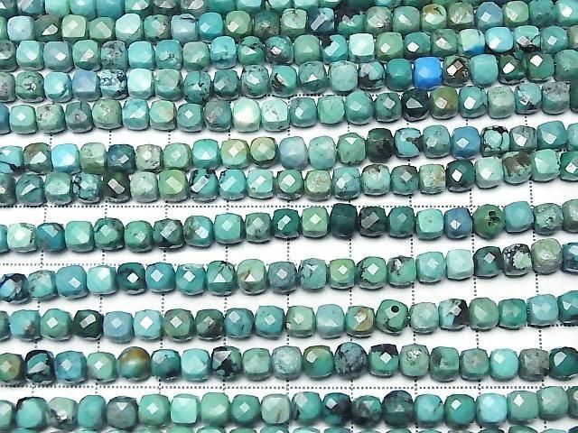 Turquoise AA++ Cube Shape 5x5x5mm half or 1strand beads (aprx.15inch/37cm)High Quality!