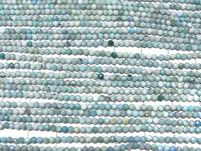 Blue Opal Faceted Round 3mm 1strand beads (aprx.15inch/37cm)High Quality!