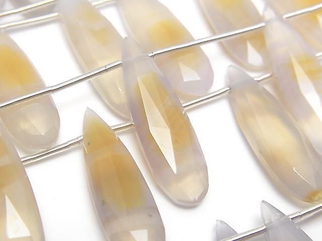 Natural color Chalcedony Faceted Pear Shape 25x7mm 1strand (5pcs )