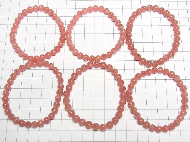 Argentine Rhodochrosite AAA Round 6mm 1strand beads (Bracelet)