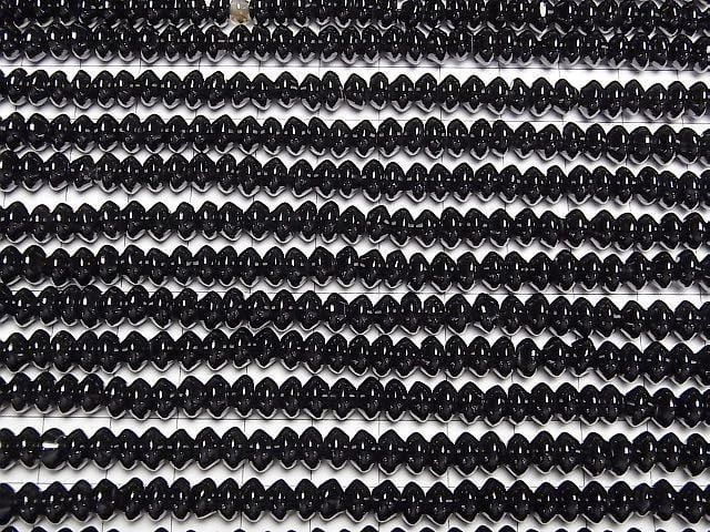 Onyx Rondelle 6x6x3.5mm 1strand beads (aprx.14inch/34cm)
