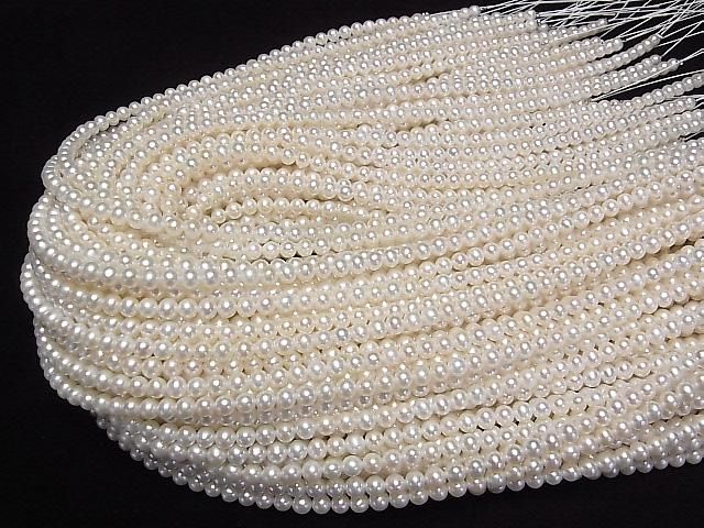 Fresh Water Pearl AAA- White Semi Round-Potato 4.5-5mm 1strand beads (approx. 15inch/37cm)
