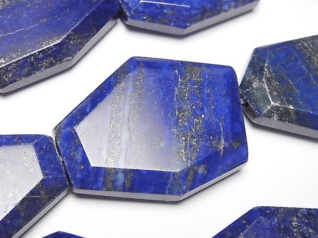 Lapislazuli AA+ Flat Faceted Nugget half or 1strand beads (aprx.12inch/30cm)