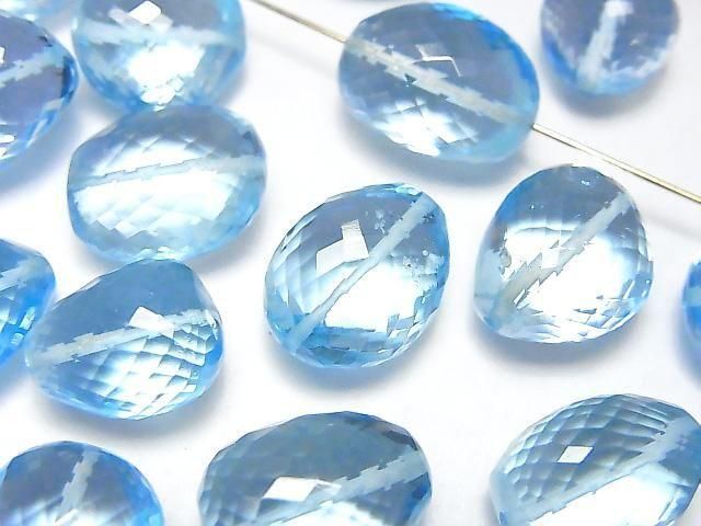 High Quality Sky Blue Topaz AAA Faceted Nugget 3pcs