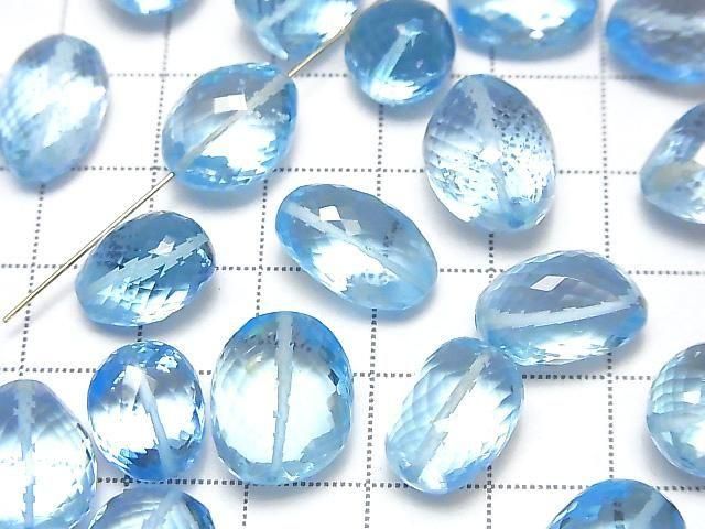 High Quality Sky Blue Topaz AAA Faceted Nugget 3pcs