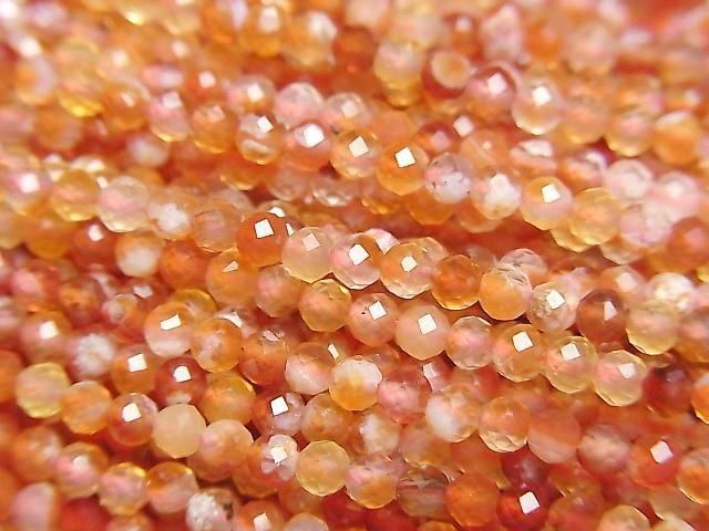 Carnelian, Sardonyx AAA- Faceted Round 2.5mm 1strand beads (aprx.15inch/37cm)High Quality!
