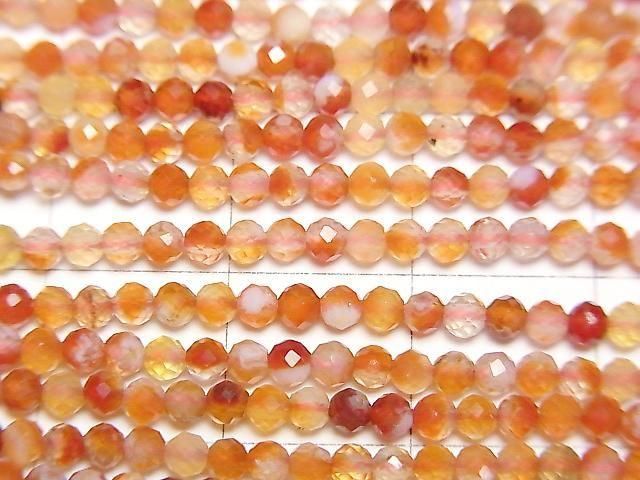 Carnelian, Sardonyx AAA- Faceted Round 2.5mm 1strand beads (aprx.15inch/37cm)High Quality!