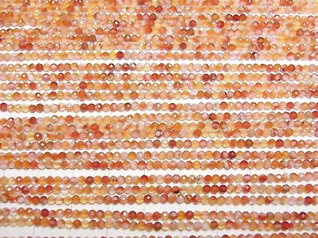 Carnelian, Sardonyx AAA- Faceted Round 2.5mm 1strand beads (aprx.15inch/37cm)High Quality!