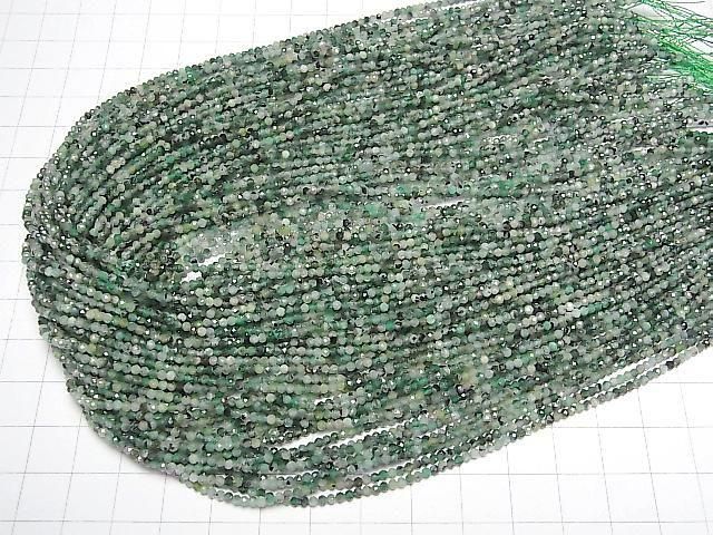 Emerald AA++ Faceted Round 2mm 1strand beads (aprx.15inch/37cm)High Quality!