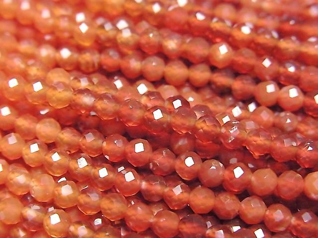 Carnelian Faceted Round 3mm Color Gradation 1strand beads (aprx.15inch/38cm)High Quality!