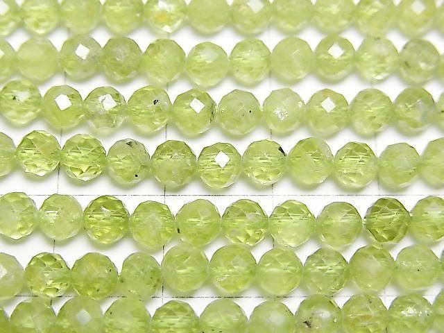 Peridot AA++ Faceted Round 4mm 1strand beads (aprx.15inch/37cm)High Quality!