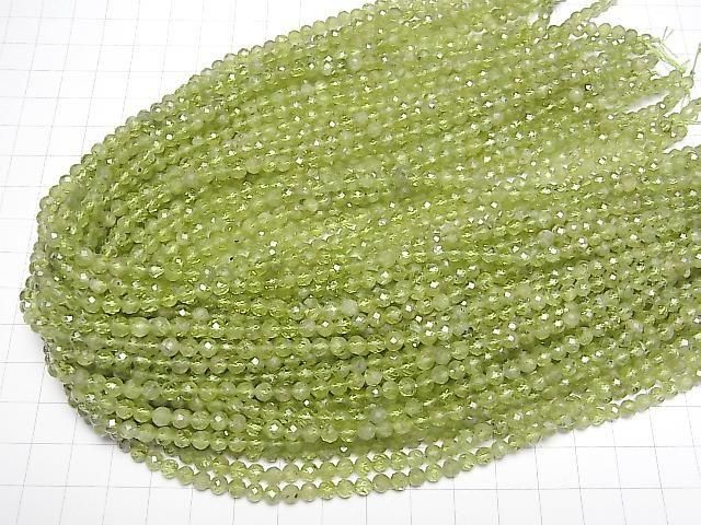 Peridot AA++ Faceted Round 4mm 1strand beads (aprx.15inch/37cm)High Quality!
