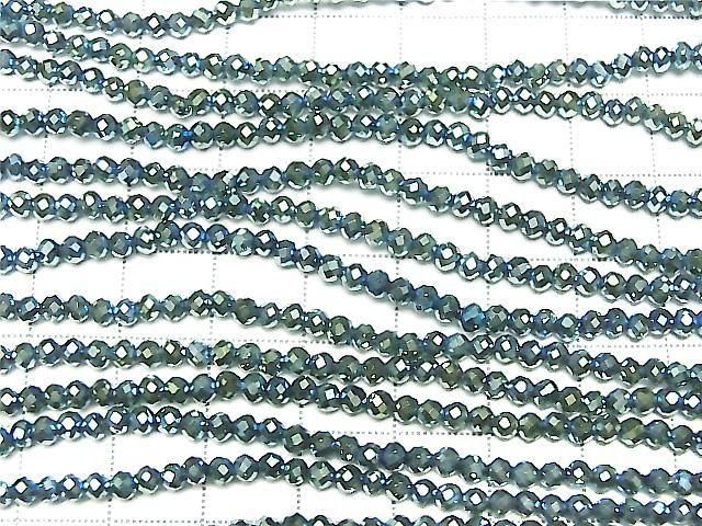 Hematite Faceted Round 3mm Green Coated 1strand beads (approx. 15 inch/36 cm) High Quality!
