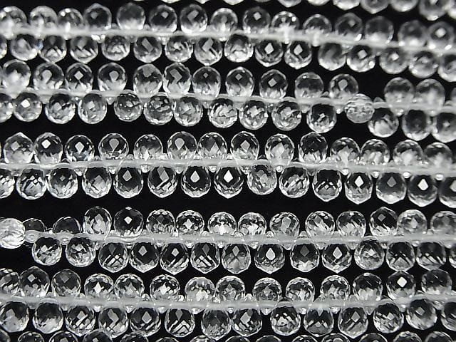 High Quality Crystal AAA Drop Faceted Briolette 4x3x3mm half or 1strand beads (approx. 6 inches/14 cm)