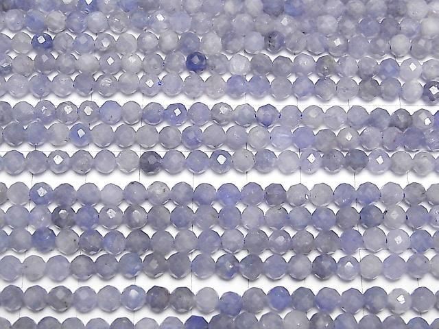 Tanzanite AA+ Faceted Round 4.5mm half or 1strand beads (aprx.15inch/36cm)High Quality!