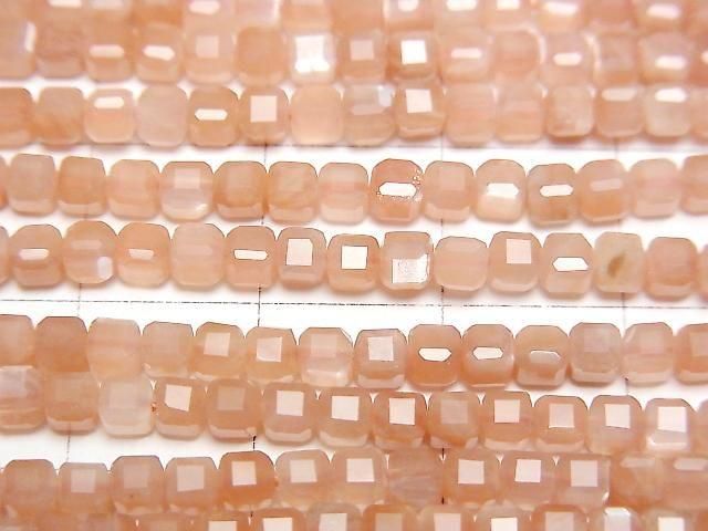 Orange Moonstone AAA- Cube Shape 3x3x3mm 1strand beads (approx. 15inch/37cm) High Quality!
