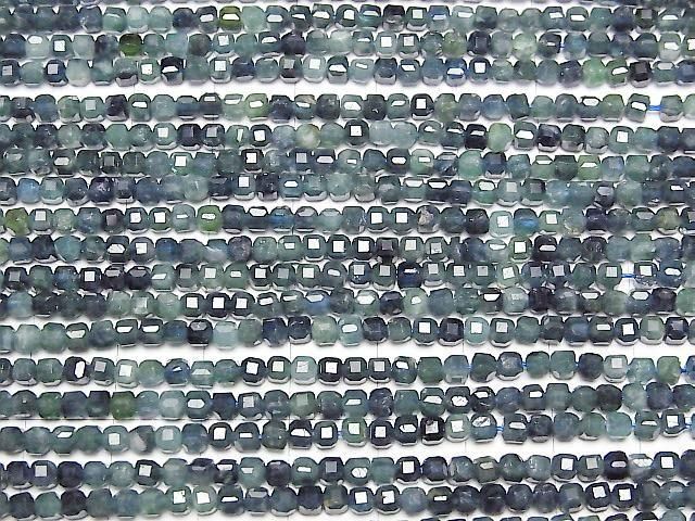Indigolite Tourmaline AA++ Cube Shape 3x3x3mm half or 1strand beads (approx. 15inch/37cm) High Quality!