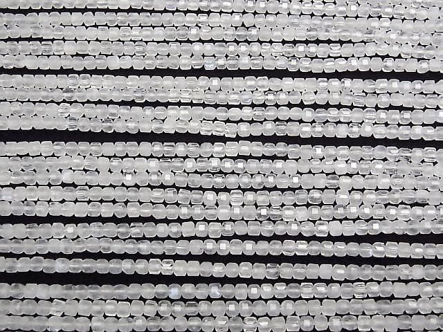 Royal Blue Moonstone AA++ Cube Shape 3x3x3mm 1strand beads (approx. 15inch/37cm) High Quality!