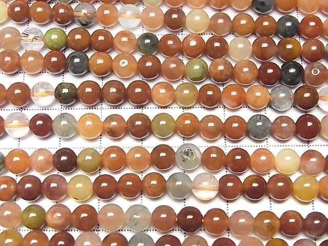 Multicolor Rutilated Quartz AAA- Round 6mm 1strand beads (aprx.15inch/36cm)