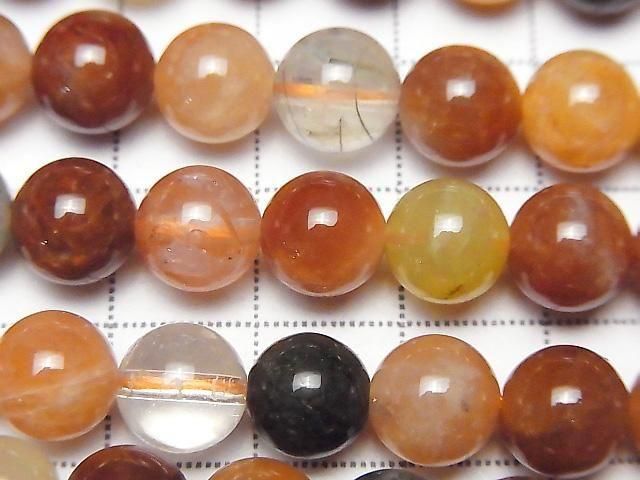 Multicolor Rutilated Quartz AAA- Round 8.5mm 1strand beads (aprx.15inch/36cm)