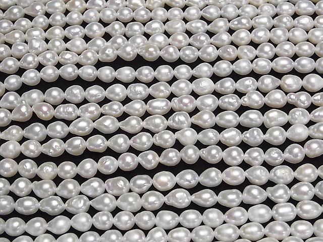 Fresh Water Pearl AA+ Rice Drop 7x6x6mm White 1strand beads (approx. 15inch/38cm)