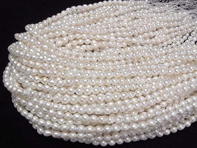Fresh Water Pearl AA+ Rice Drop 7x6x6mm White 1strand beads (approx. 15inch/38cm)