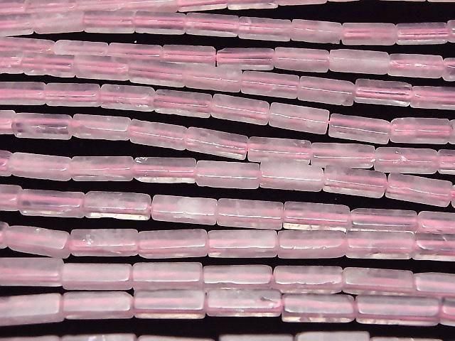 Rose Quartz AA++ 4Faceted Faceted Tube 13x4x4mm 1strand beads (aprx.15inch/36cm)