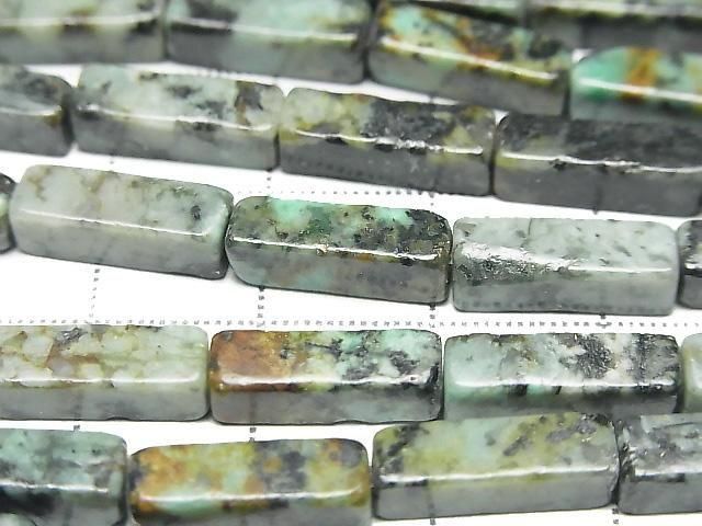 African Turquoise 4Faceted Faceted Tube 13x4x4mm 1strand beads (aprx.15inch/36cm)