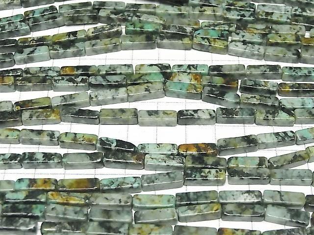 African Turquoise 4Faceted Faceted Tube 13x4x4mm 1strand beads (aprx.15inch/36cm)