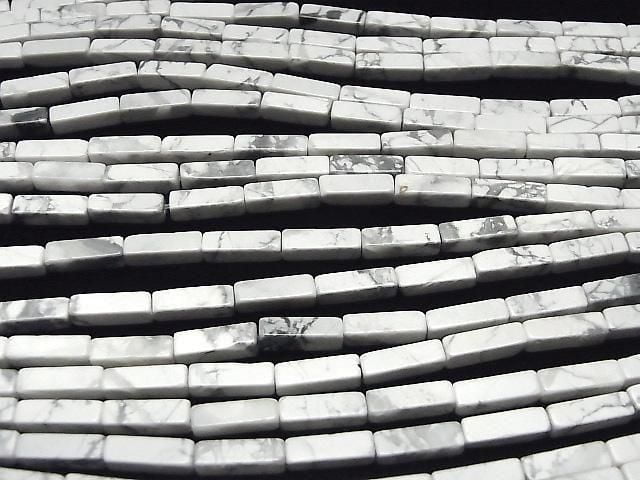 Howlite Magnesite 4Faceted Faceted Tube 13x4x4mm 1strand beads (aprx.15inch/36cm)