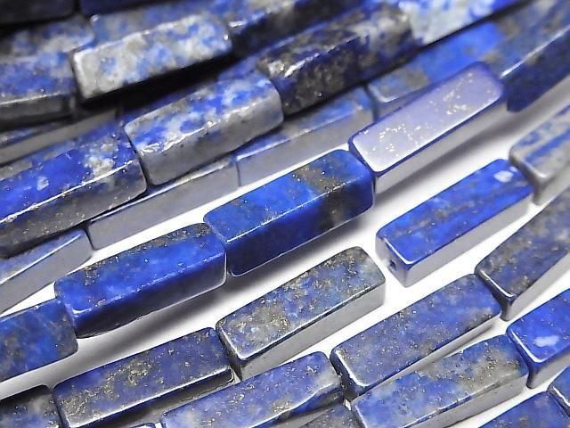 Lapislazuli AA+ 4Faceted Faceted Tube 13x4x4mm 1strand beads (aprx.15inch/36cm)