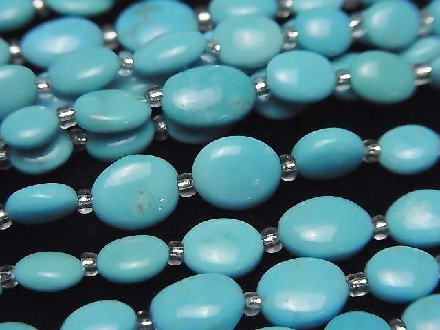Kingman Turquoise AAA- Oval (Smooth) half or 1strand beads (aprx.7inch/18cm)