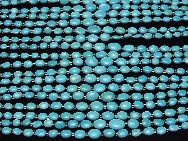 Kingman Turquoise AAA- Oval (Smooth) half or 1strand beads (aprx.7inch/18cm)