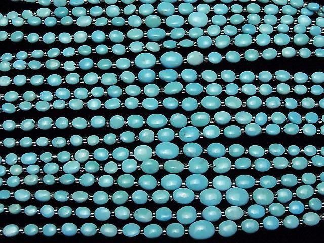 Kingman Turquoise AA++ Oval (Smooth) half or 1strand beads (aprx.7inch/18cm)