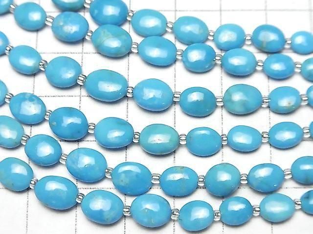 Kingman Turquoise AAA- Oval (Smooth) half or 1strand beads (aprx.7inch/18cm)