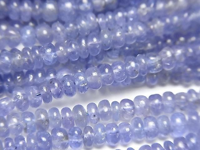 High Quality Tanzanite AAA- Rondelle half or 1strand beads (aprx.15inch/37cm)