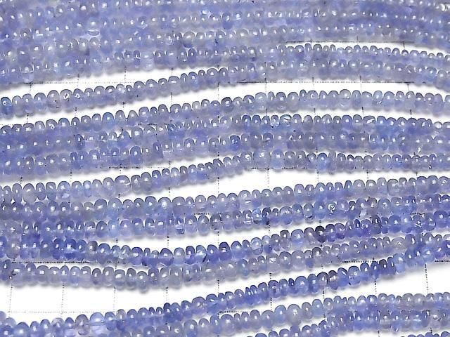 High Quality Tanzanite AAA- Rondelle half or 1strand beads (aprx.15inch/37cm)